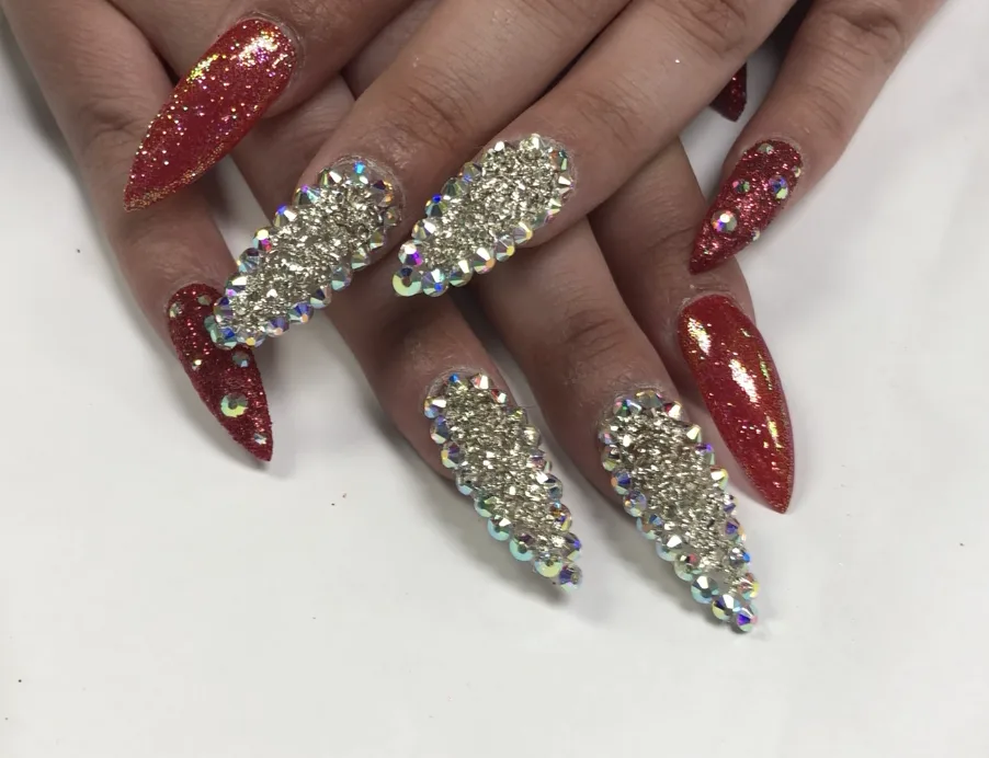 Day 84: Studded Glitter Nail Art