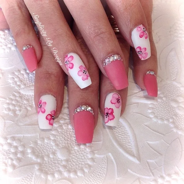 Day 86: Spring Flowers and Abstract Nail Art