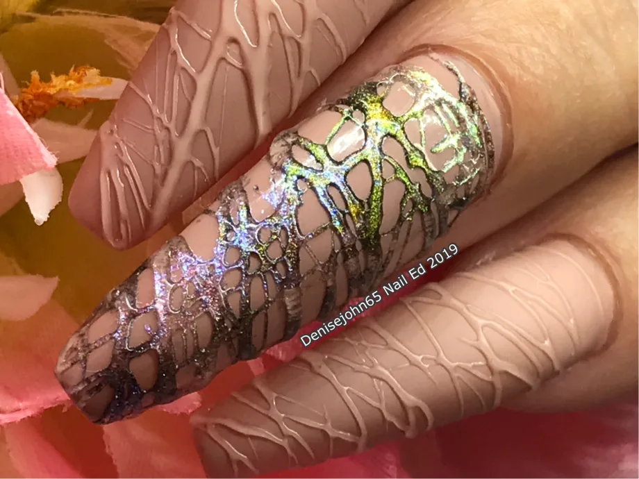 Day 91: Texture and Gold Pigment Nail Art