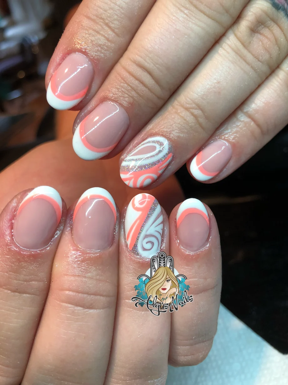 Day 190: Summer Marble and French Twist Nail Art