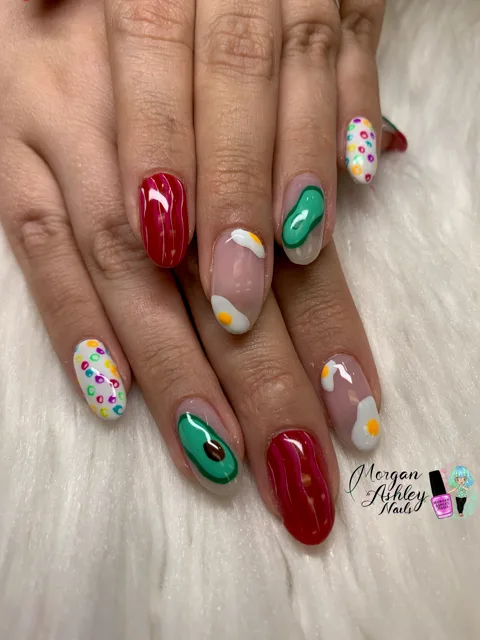 Day 196: Breakfast Nail Art