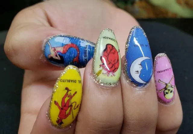 Day 198: Mexican Loteria Nail Art