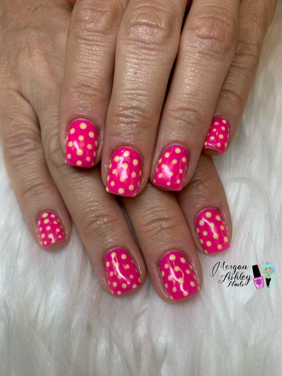 Day 217: Pink Polka Dot Nail Art