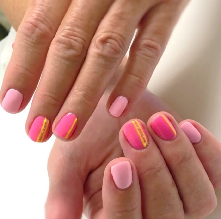 Day 225: Bright Striped Nail Art