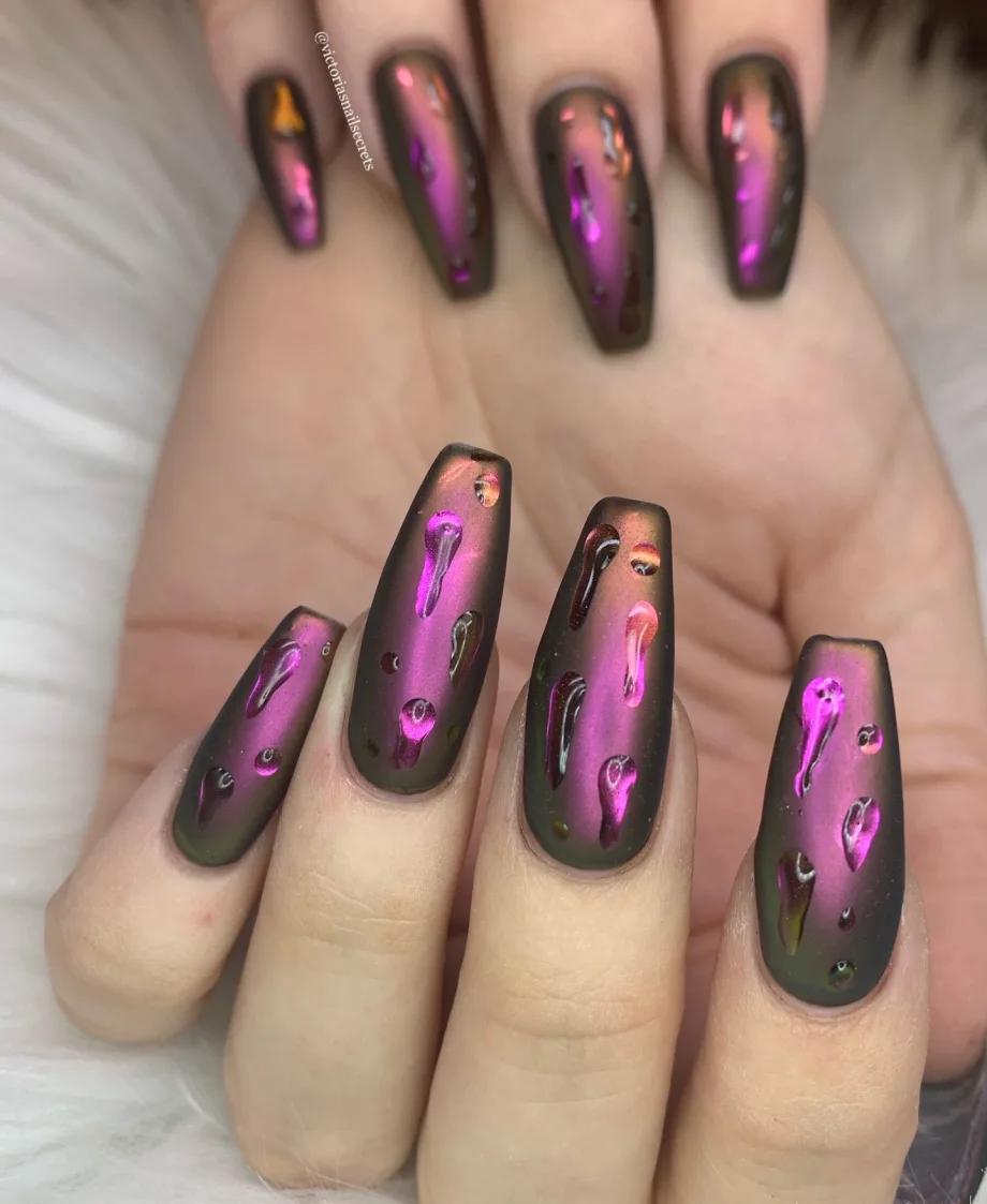 Day 245: Water Droplet Ombre Nail Art
