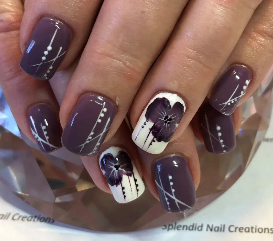 Day 248: Purple Flower Nail Art