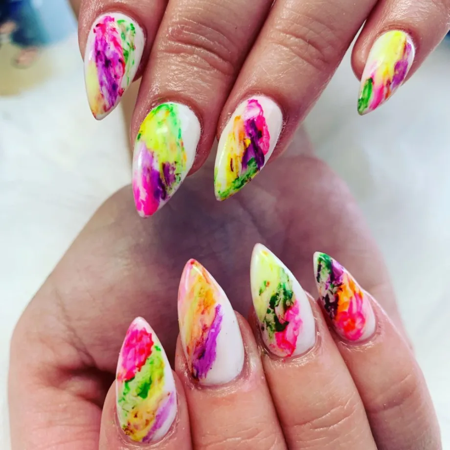 Day 249: Rainbow Smoke Nail Art
