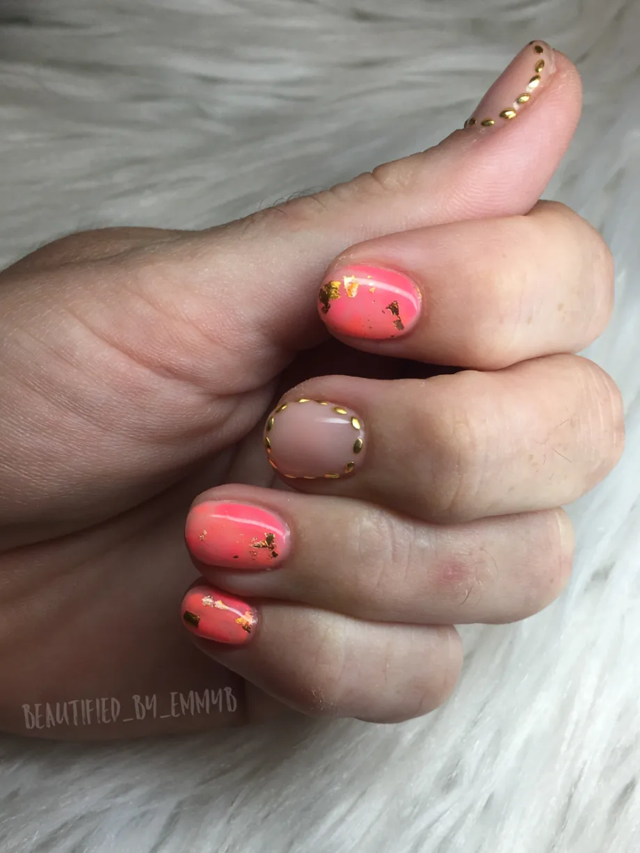Day 273: Orange and Gold Nail Art