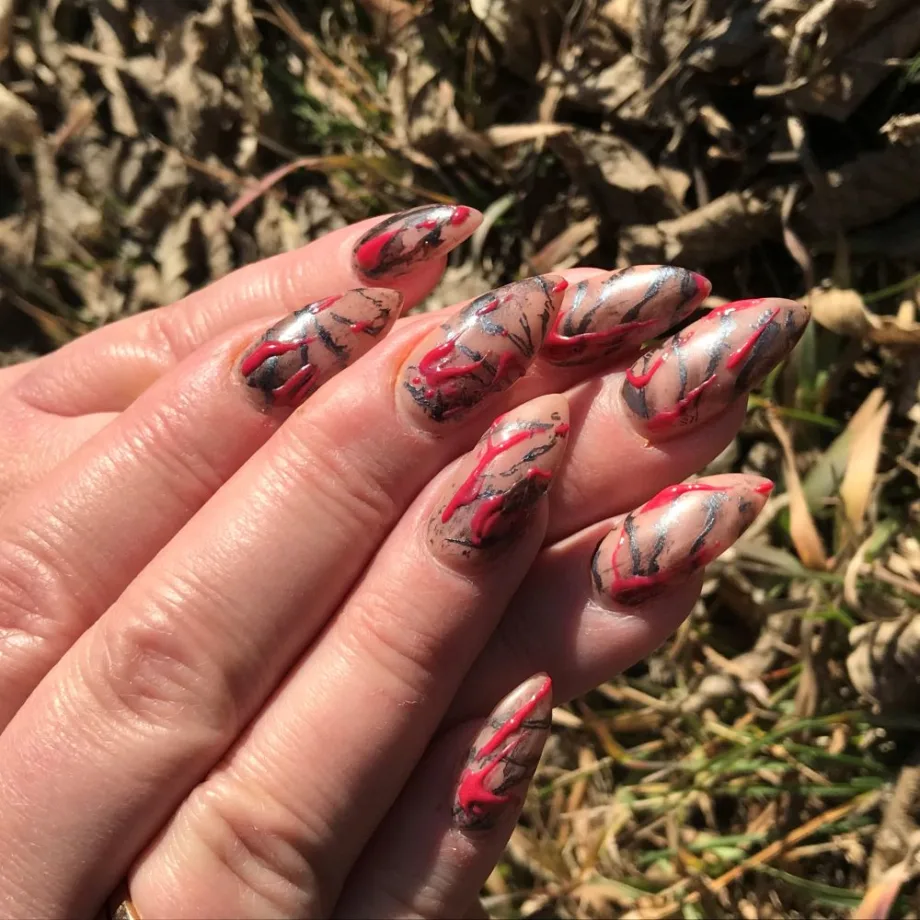 Day 274: Halloween Splatter Nail Art