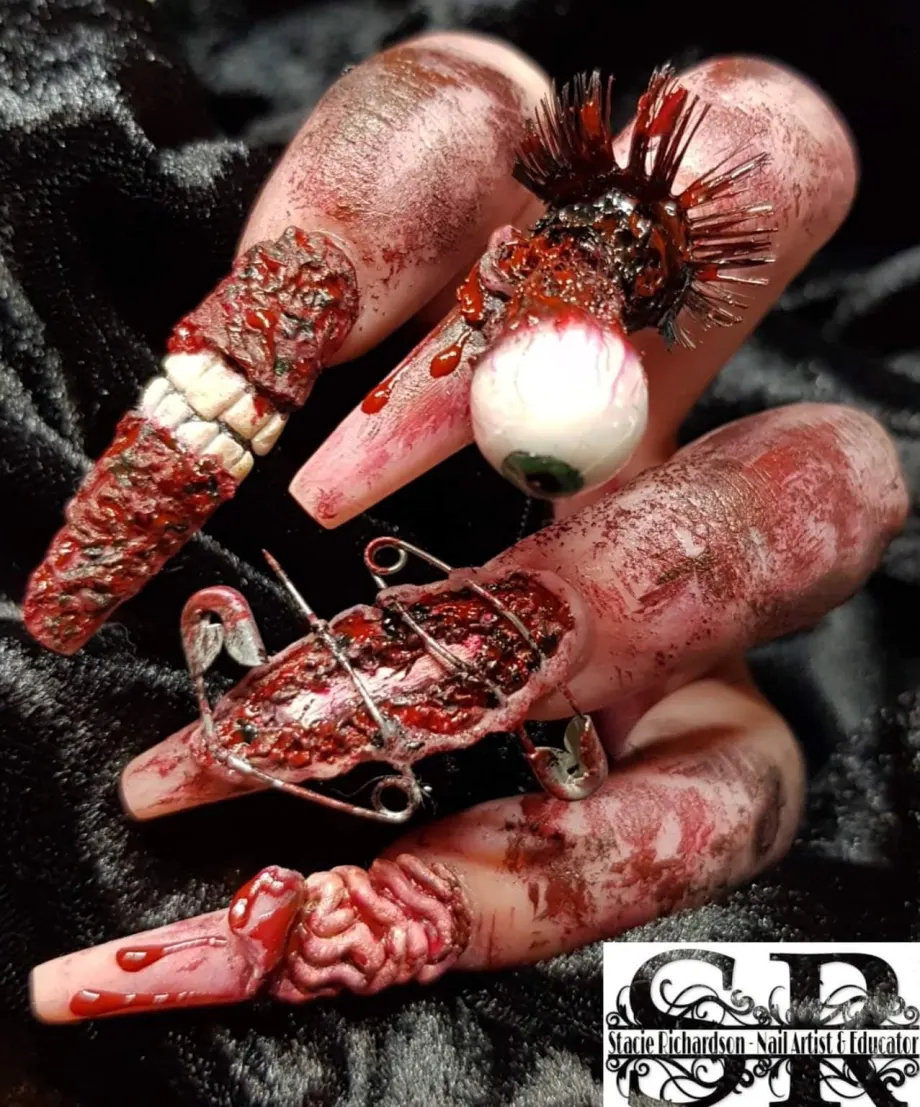 Day 276: Scary Halloween Eye Nail Art