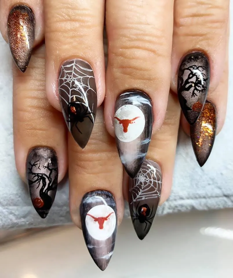 Day 289: College Football and Halloween Nail Art