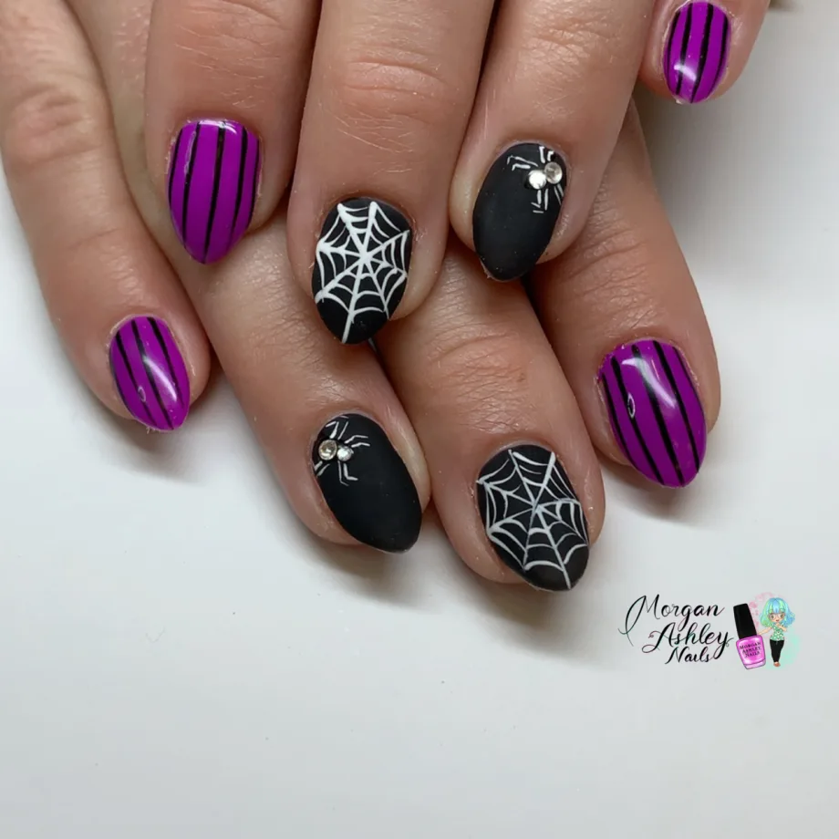 Day 296: Spider Vibes Nail Art