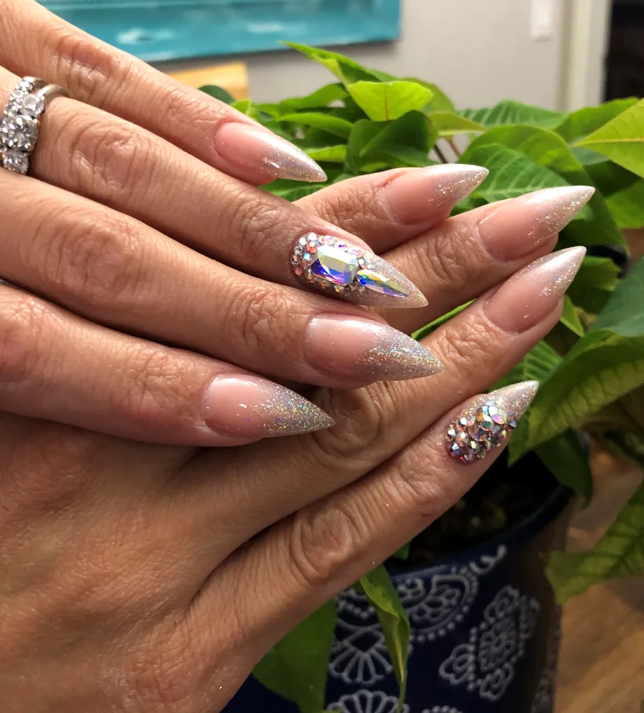 Day 355: Champagne Winter Nail Art