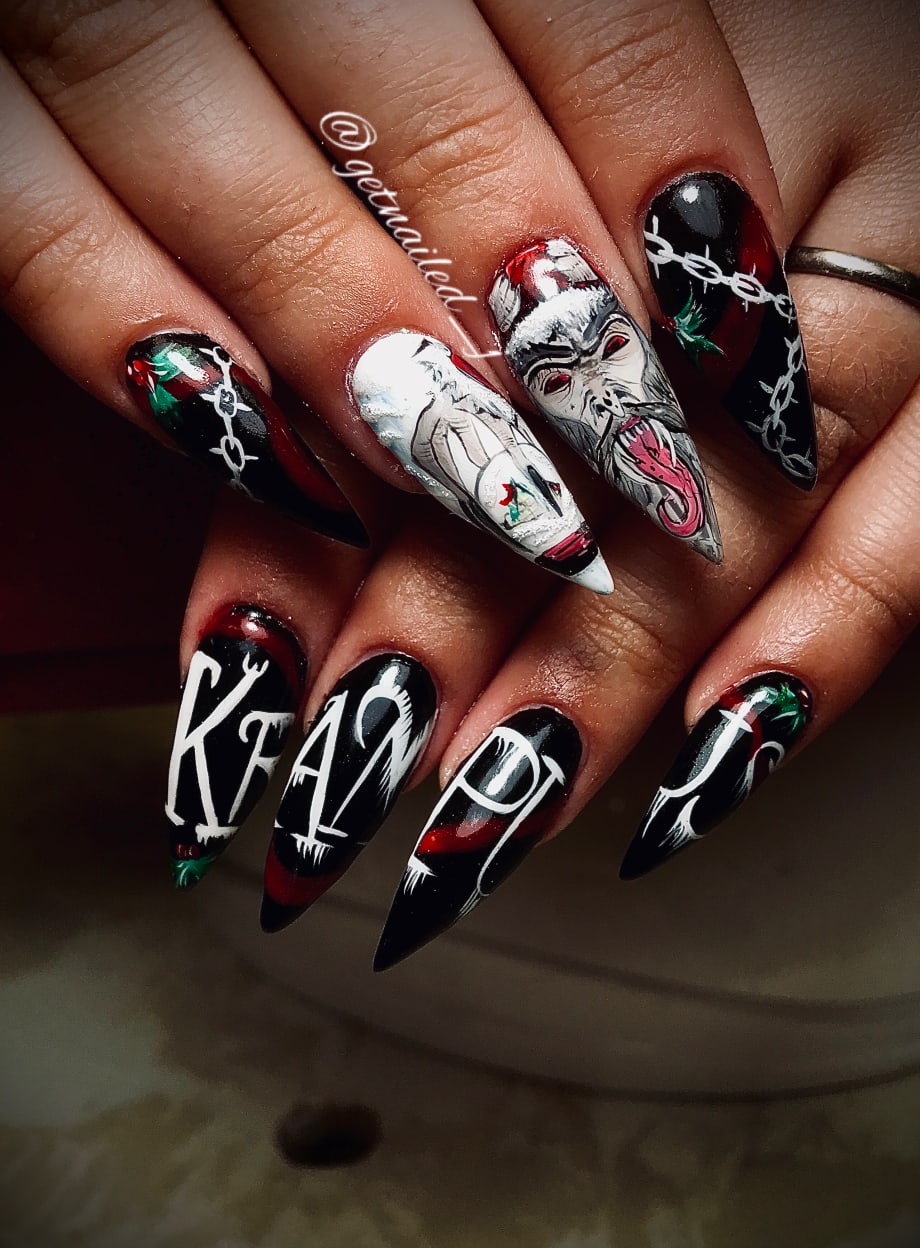Day 356: Krampus Nail Art
