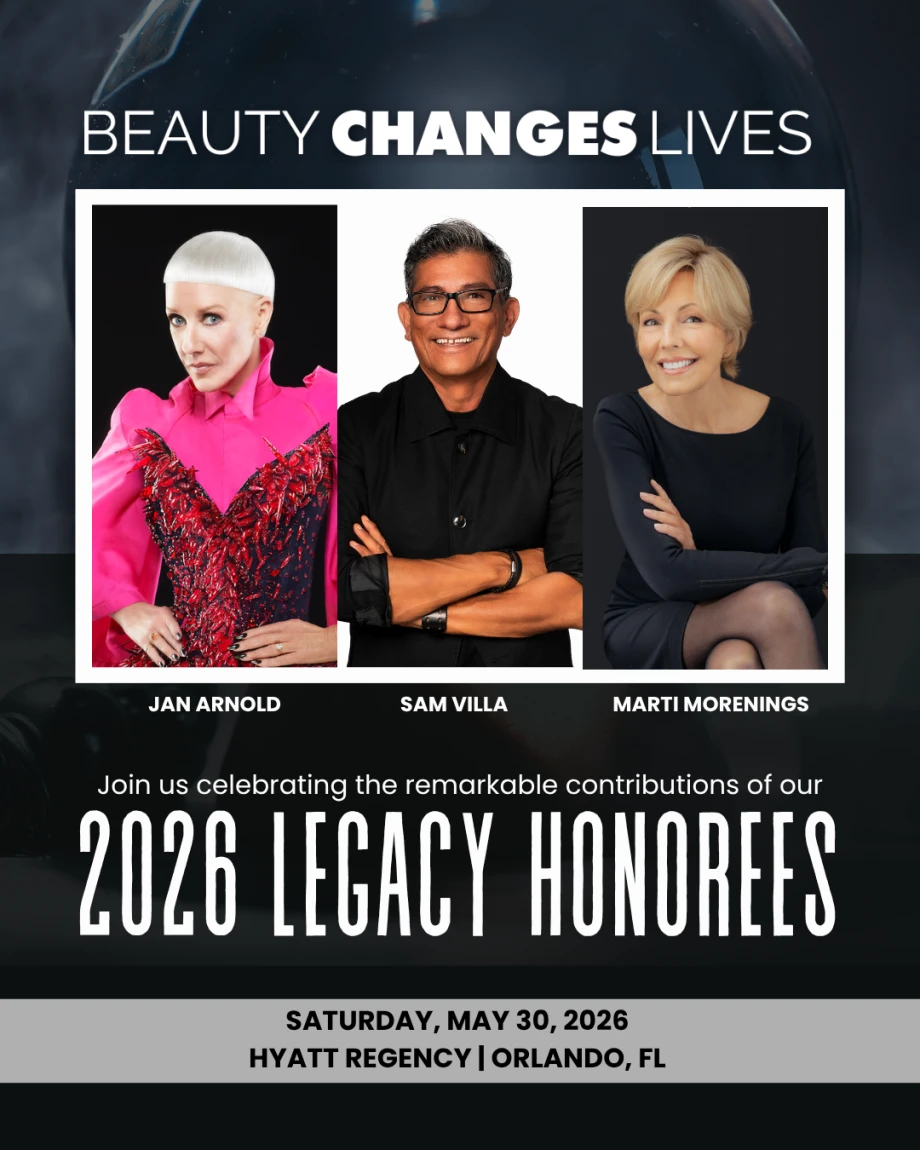 Jan Arnold, Marti Morenings, and Sam Villa to be celebrated at the Beauty Changes Lives Gala on May 30, 2026, in Orlando, FL