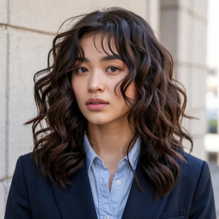 Long, wavy hair
