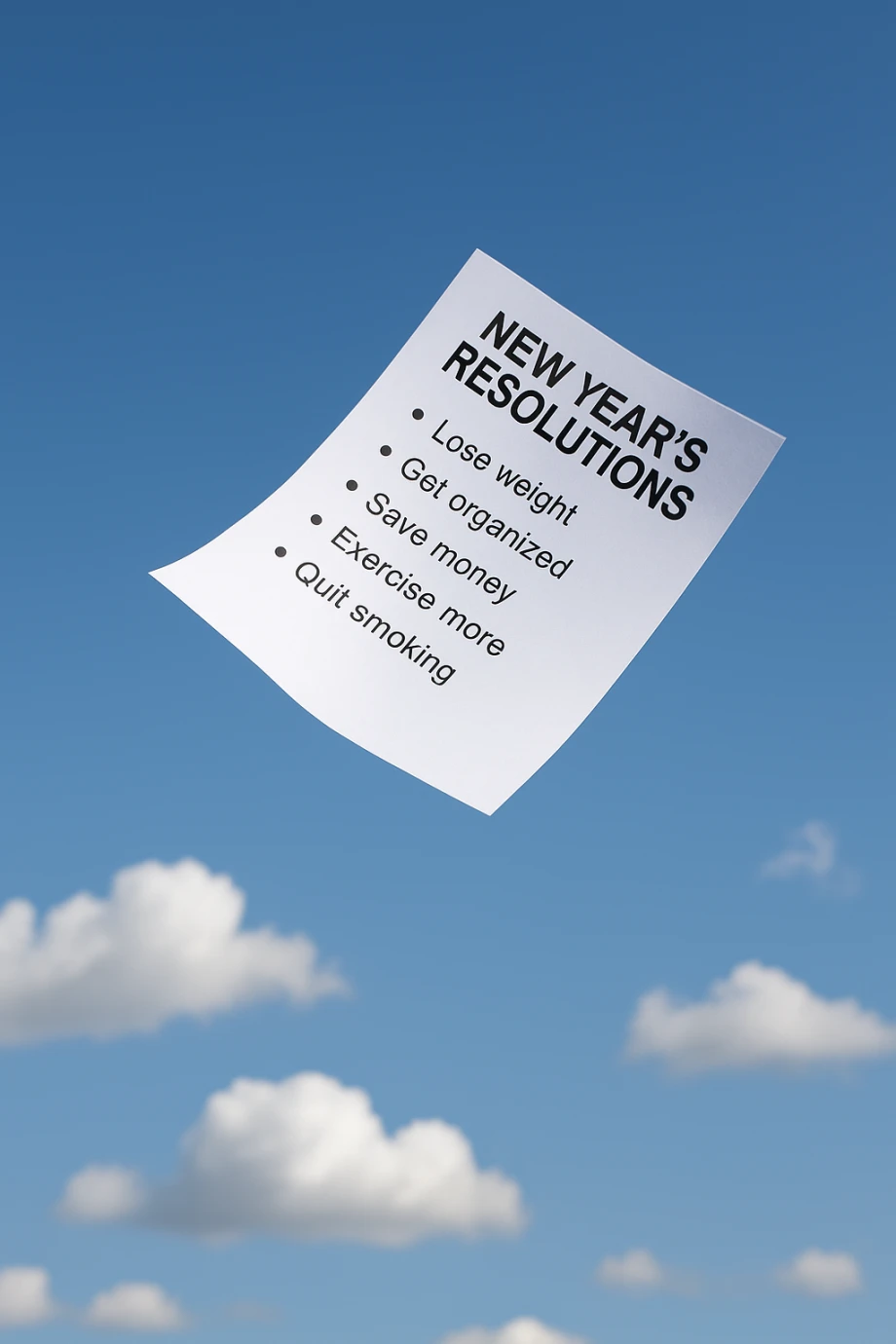 New Year's Resolutions are flying away.