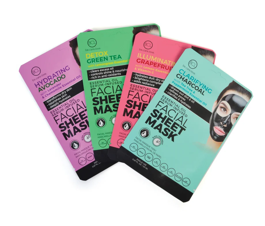 Essential Oil Serum-Infused Facial Sheet Mask Collection