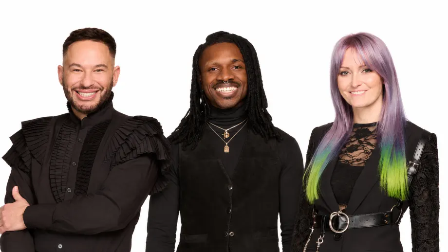 Three people in black