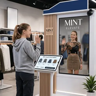 Consumer shops for outfit in a digital mirror