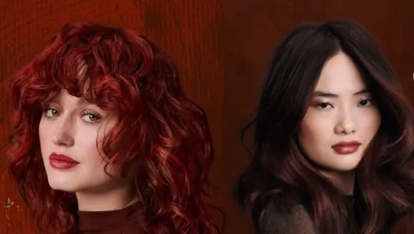 A red headed woman and a brunette woman