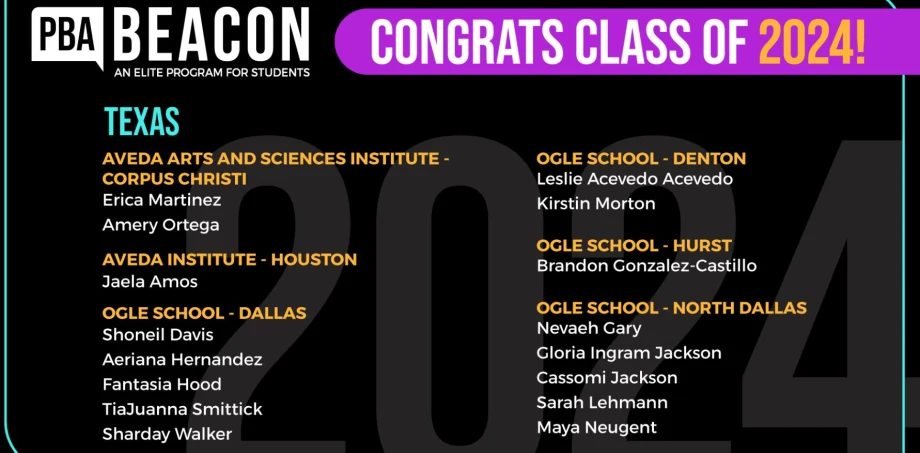 The Professional Beauty Association Announces its Beacon Class of 2024