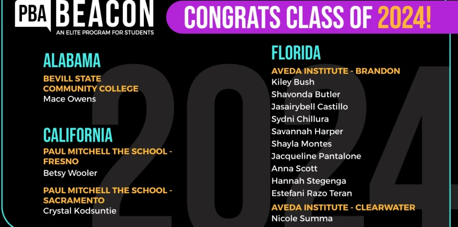 The Professional Beauty Association Announces its Beacon Class of 2024