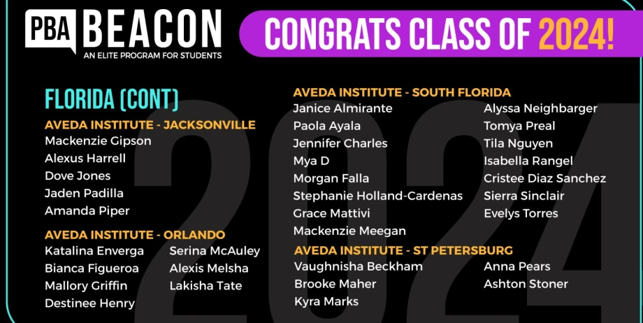 The Professional Beauty Association Announces its Beacon Class of 2024