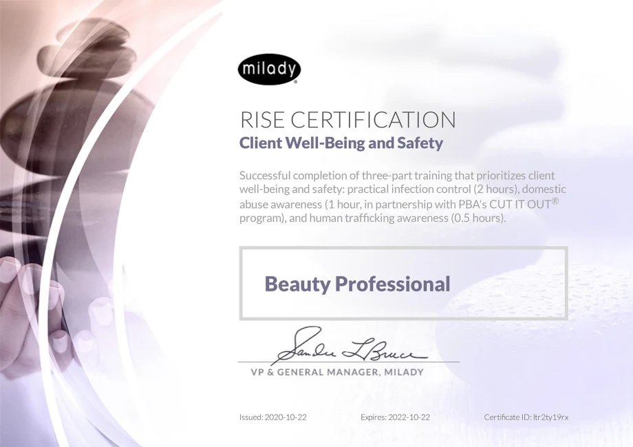 Milady Launches Certification in Client Well-Being & Safety