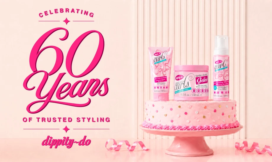 A graphic celebrating 60 years of Dippity-Do
