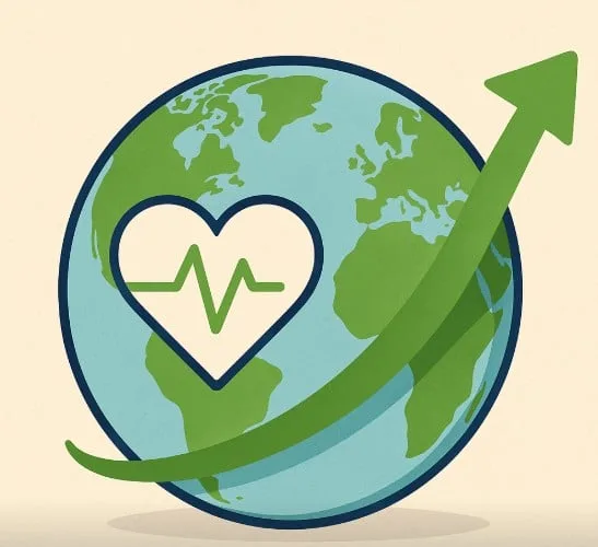 A globe that shows the boom in wellness.