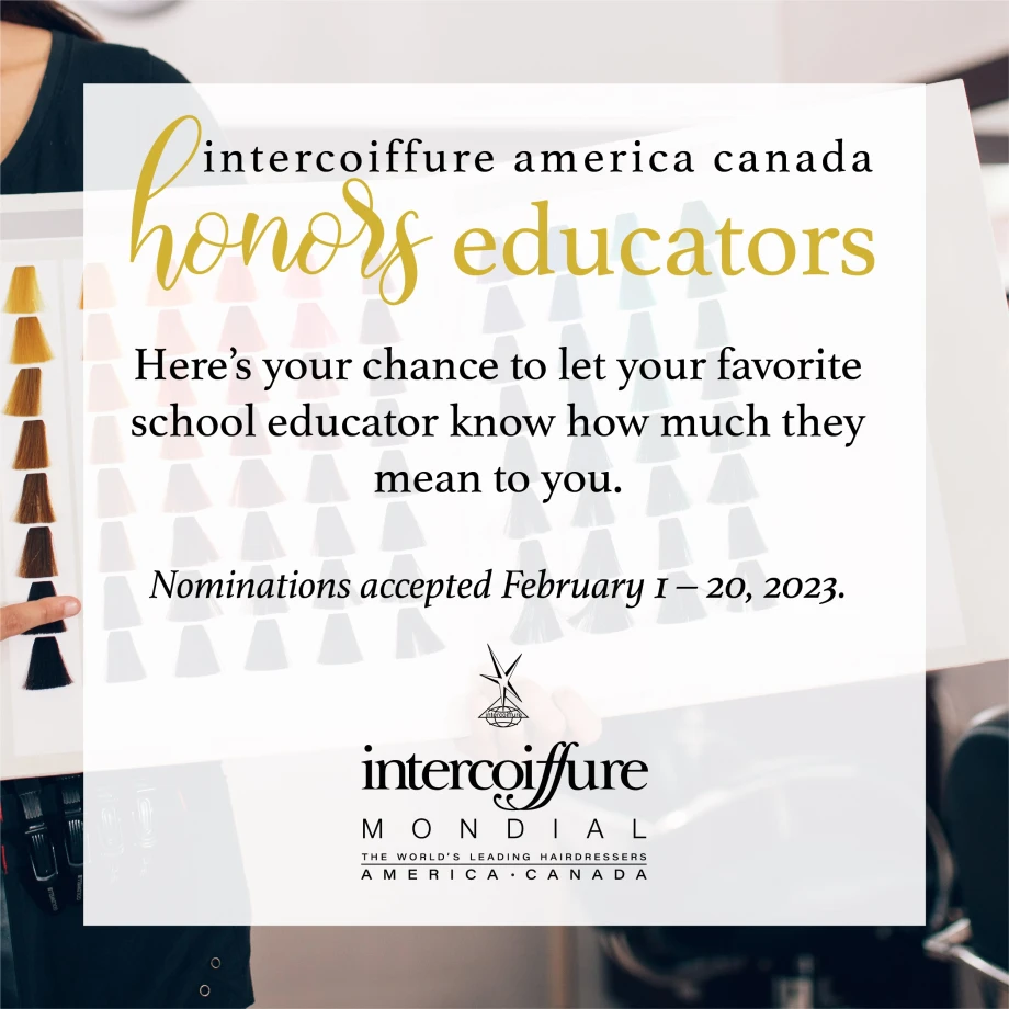 New Intercoiffure Program Honors Educators; Sends Winner to Spring Gathering