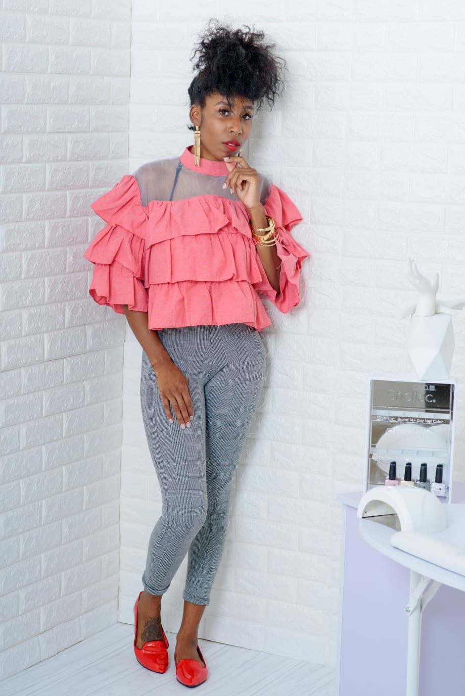 Look 12: Ruffled Red
