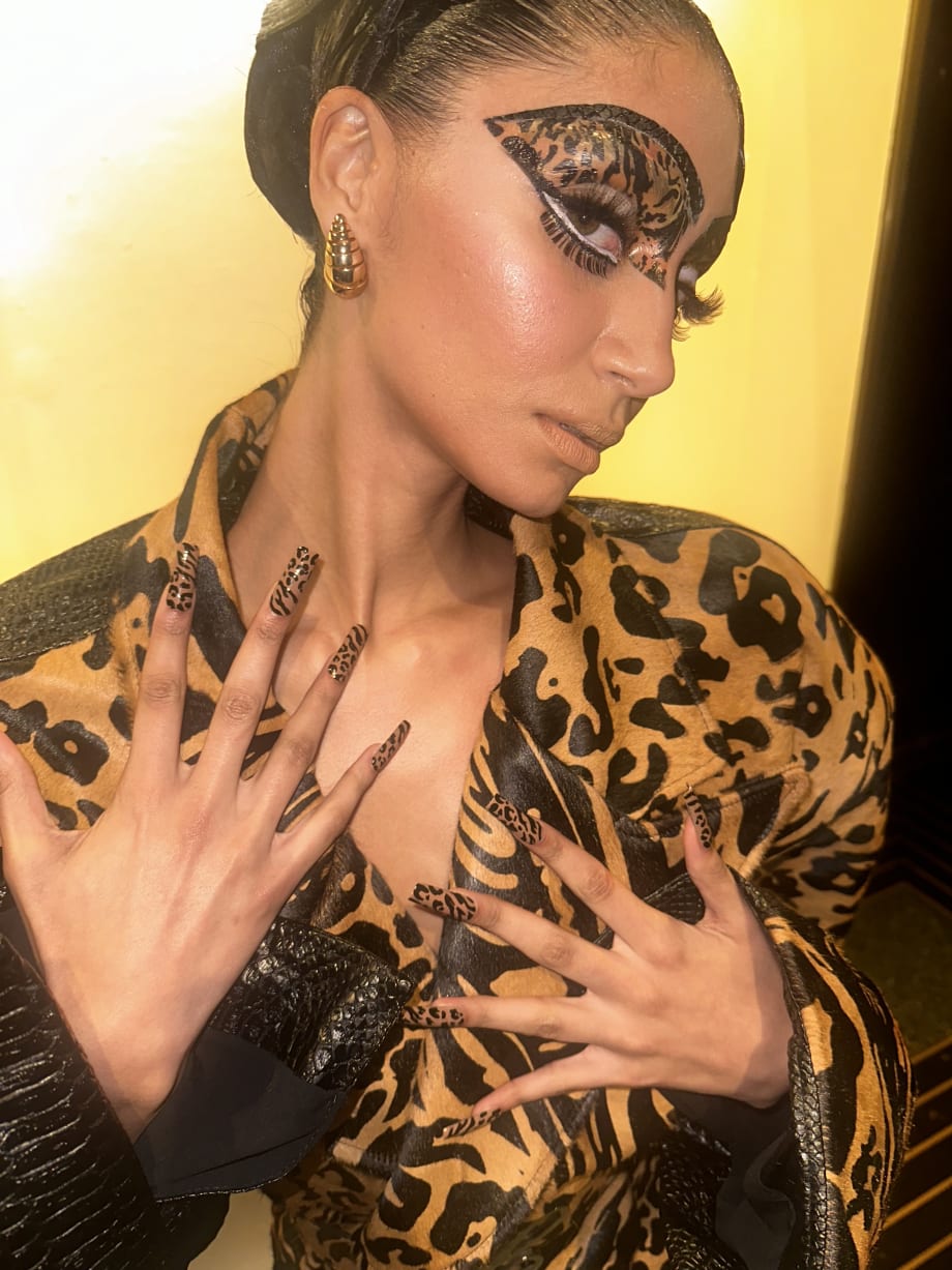 Woman with long nails