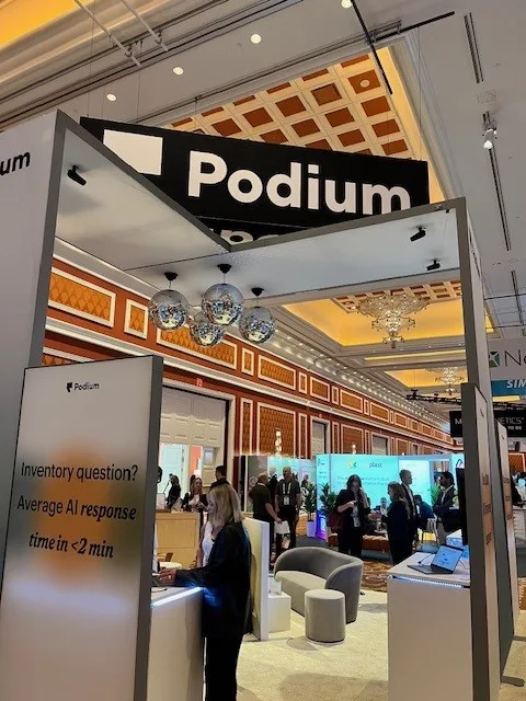 A trade show booth
