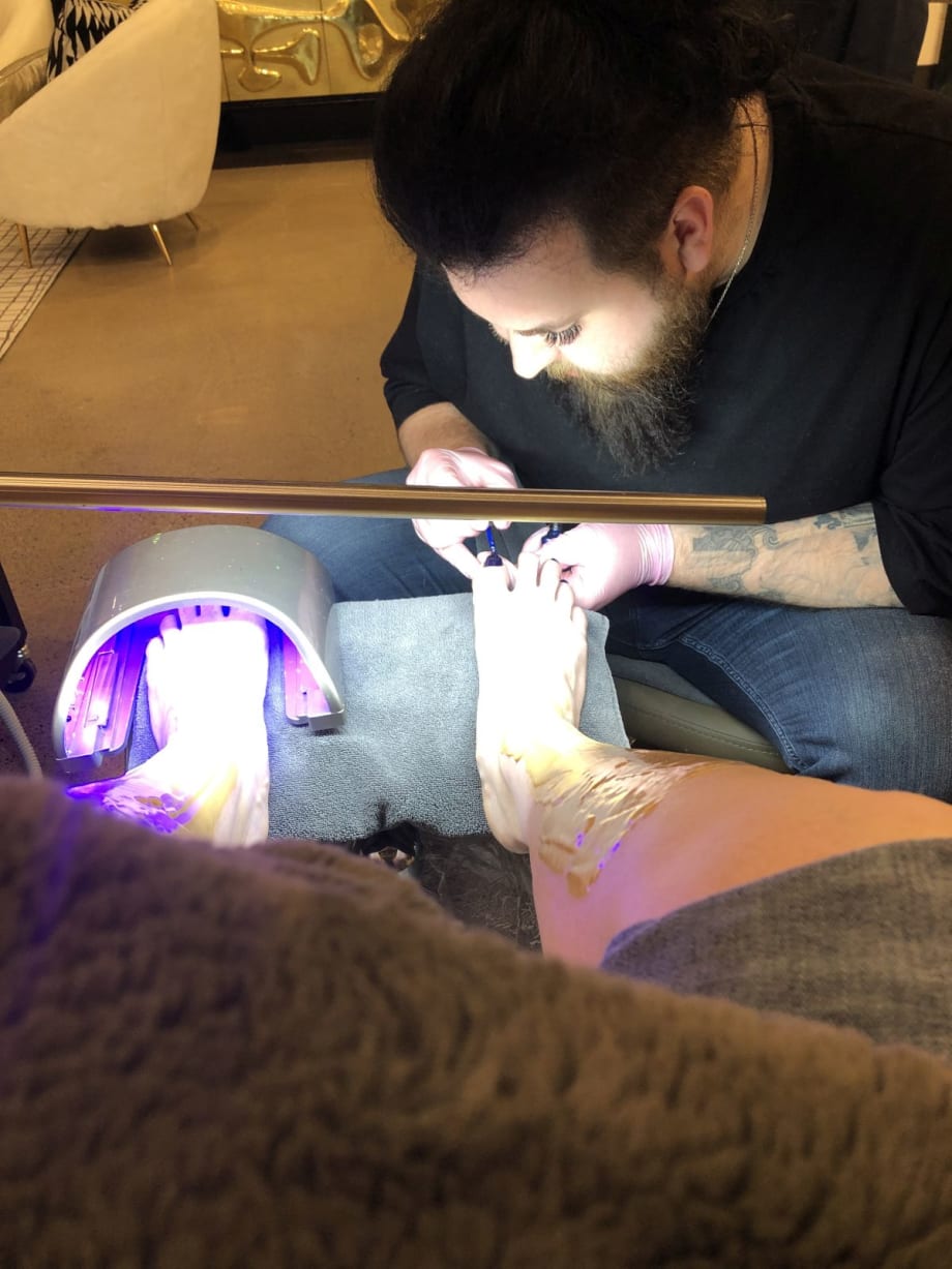 Enjoying a Birthday Pedicure