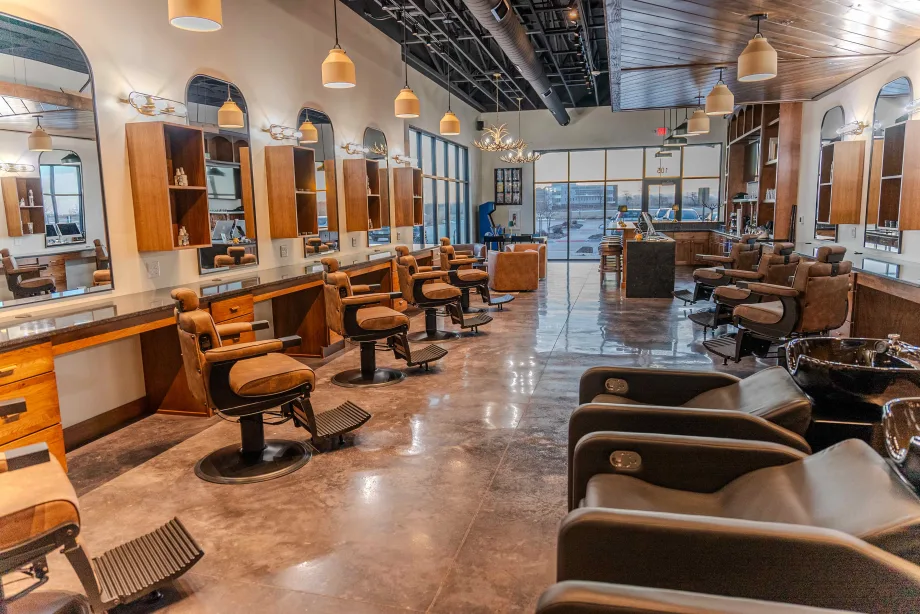 From the shampoo area, an overall view of Parlor by Thompson & Company.