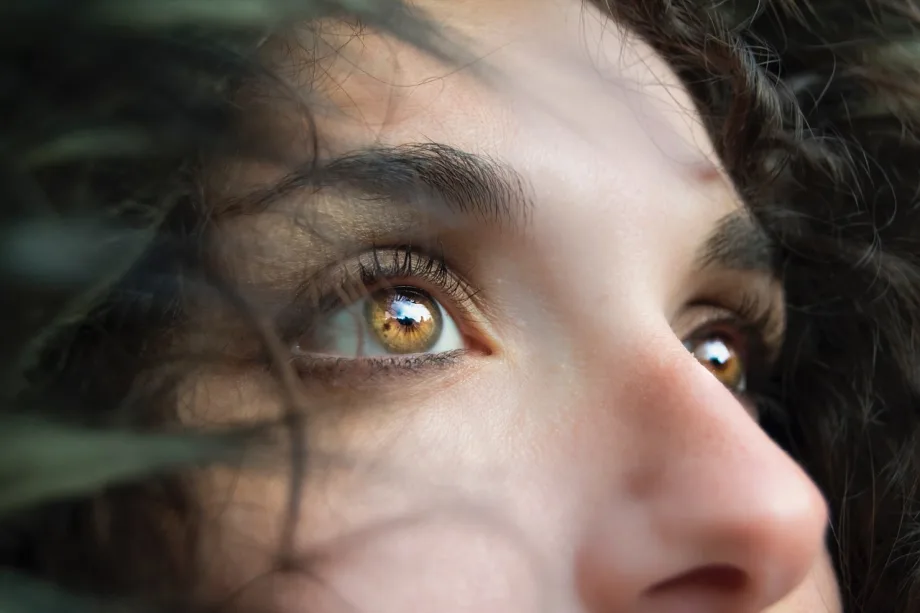 The top of a woman's face