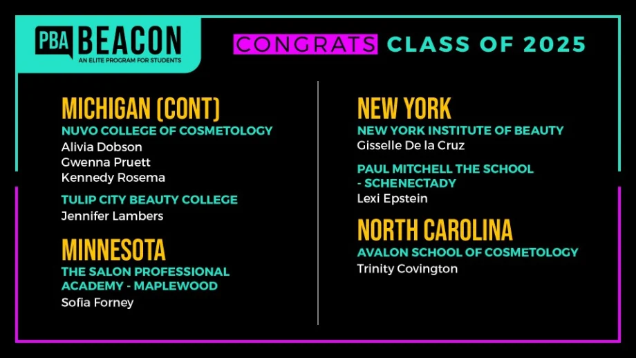 Nearly 200 Cosmetology Students Named to Beacon Class 2025