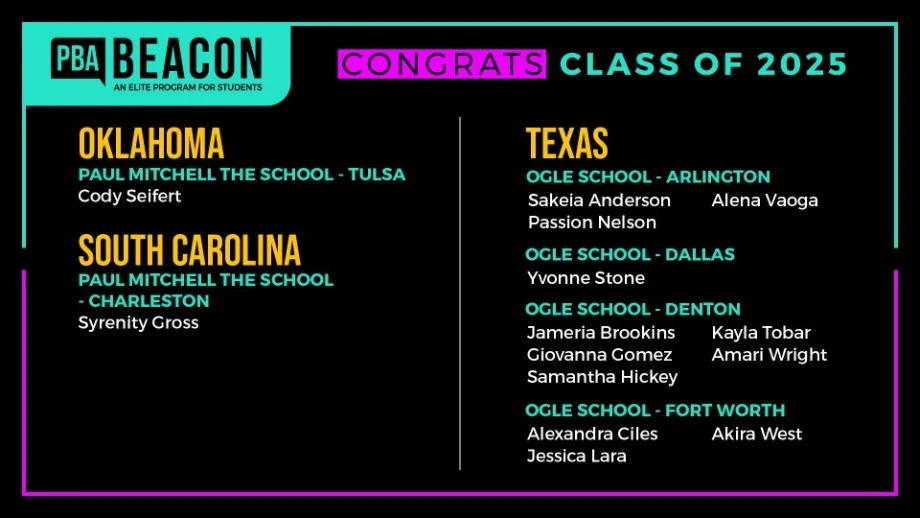 Nearly 200 Cosmetology Students Named to Beacon Class 2025