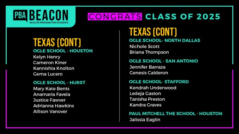 Nearly 200 Cosmetology Students Named to Beacon Class 2025