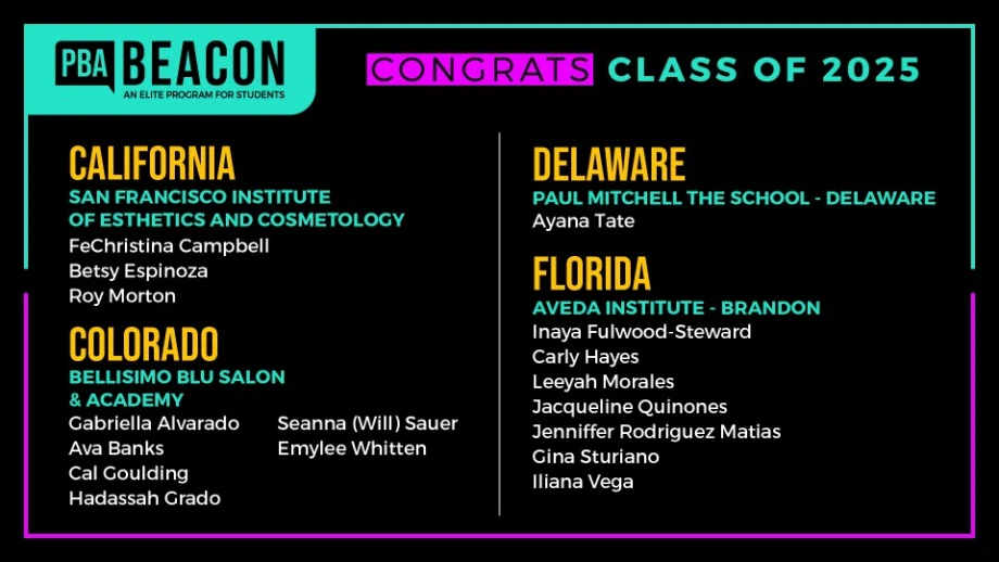 Nearly 200 Cosmetology Students Named to Beacon Class 2025