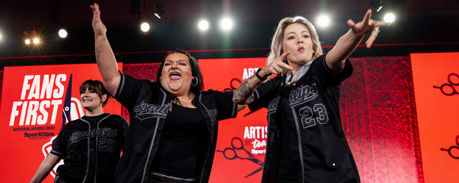 Three women onstage.