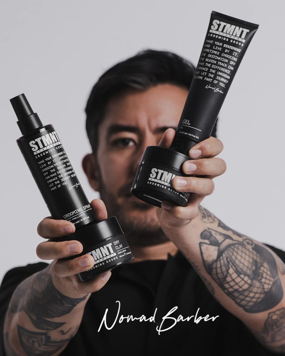 STMNT Grooming Goods co-creator Miguel Gutierrez, better known to millions worldwide as Nomad Barber.