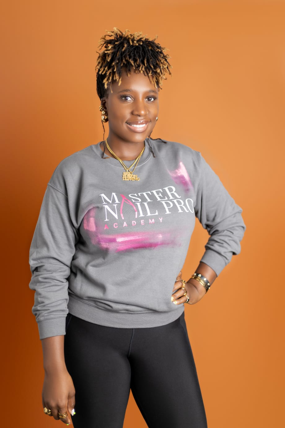 A smiling woman