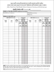 Pedicure Cleaning Log [in Vietnamese]